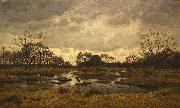 Alphonse Asselbergs Un jour de mars a la mare aux fees. Fontainebleau 1876 - Maartse dag aan de feeenplas oil on canvas